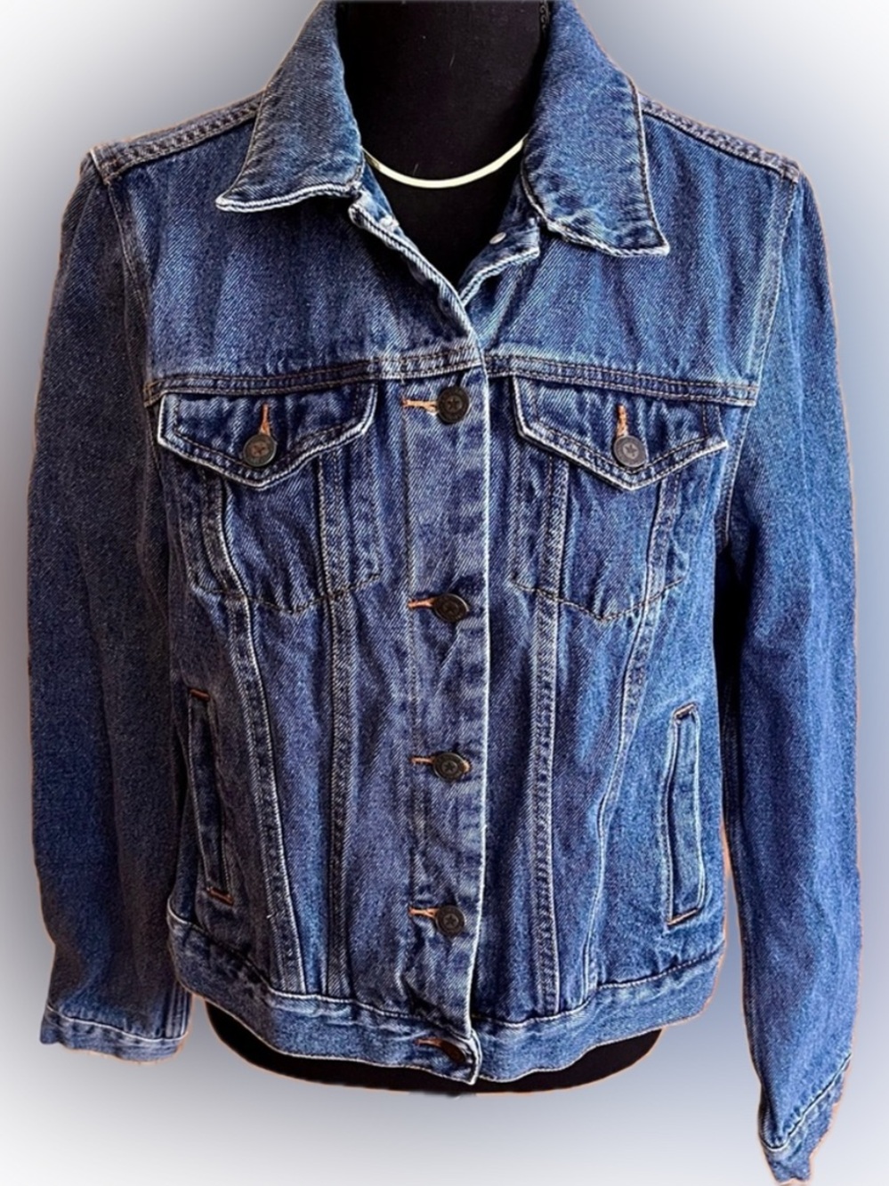 CE Schmidt Tractor Supply Denim Trucker Jacket Womens Size L Blue Heavy Cotton